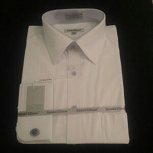 MEN'S DANIEL ELLISSA LIGHT BLUE DRESS SHIRT 16 1/2